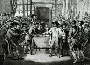 Oliver Cromwell Dissolving the Long Parliament in 1653 by English School